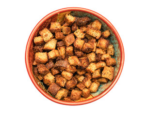 Full Bowl of crispy bread rusks isolated