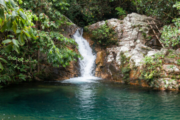Naklejka na ściany i meble Cachoeira Barbarinha, próxima a cachoeira de Santa Barbara, localizada em Cavalcante, Goias