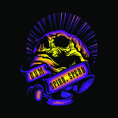 Aesthetic Dark, Religius, Gothic Skull T-shirt And Tattoo Vector Artwork Illustration