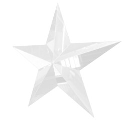 5 point star - Christmas Star - white single isolated on white - 3d rendering
