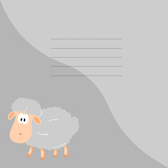 Web. background. illustration background for filling a notebook with a picture of a sheep