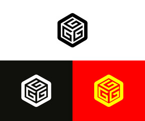 GGG Rectangular Shape vector Logo Art