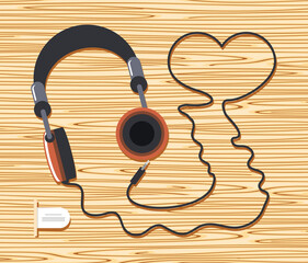 headphone cord shape a heart