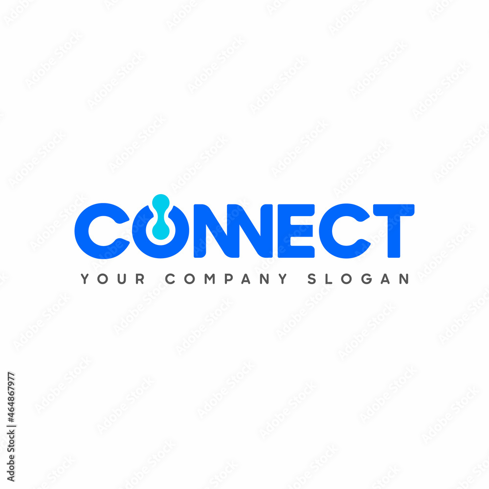 Poster Connect Blue and Turquoise Uppercase Logo Design Template Elements. Connected with power. Connected linked n and n letters. Modern Networking Logo Design Vector.