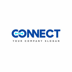 Connect Blue and Turquoise Uppercase Logo Design Template Elements. Connected linked c and o letters with dots. Modern Networking Logo Design Vector.