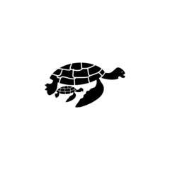 Vector of mother turtle and baby turtle on a white background. Reptile. Animals. Turtles logos or icons. Easy editable layered vector illustration. Family of sea turtles.