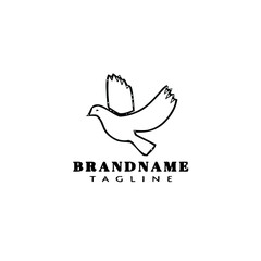bird logo cartoon icon design template black isolated vector