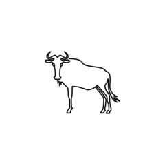 Aurochs line icon. Simple illustration.