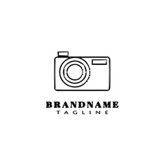 unique camera logo cartoon design template icon black isolated vector flat