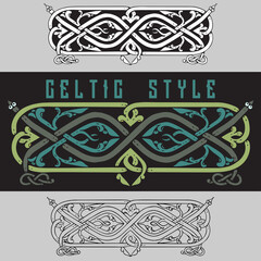 Set of frames in Celtic style. Celtic style banner.