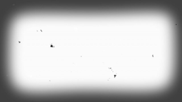 Monochrome Grainy Retro Template Vintage Tape Texture Film Effect, Vignette Realistic Flickering And Old Grime Overlay