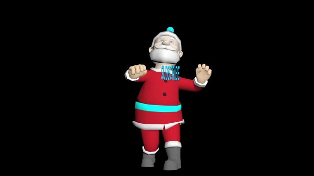 Subscribe button 3D animation. The number of subscribers Increase. Happy Christmas button Subscribe. 