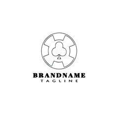 casino logo cartoon icon template black isolated vector illustration