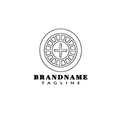 casino logo cartoon icon design black isolated vector illustration