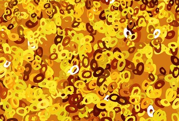 Light Orange vector background with bubbles.