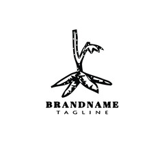 cassava logo cartoon icon cute template black isolated vector illustration