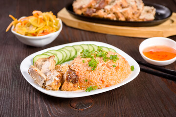rice and pork in sweet and sour sauce