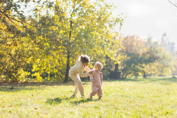 Fototapeta premium children running in the park