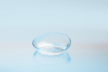 contact lenses on blue backgroundn close up view  - Image