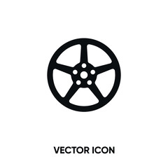 Obraz premium Alloy wheel vector icon. Modern, simple flat vector illustration for website or mobile app.Wheel disk or car symbol, logo illustration. Pixel perfect vector graphics 