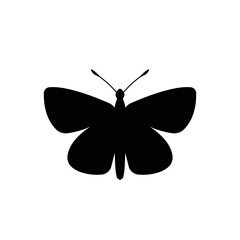 Butterfly Silhouette Simply Shapes. Monochrome vector isolated on white background
