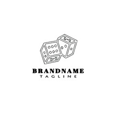 dice logo cartoon icon simple black isolated illustration