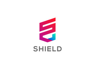 Abstract Modern Shield Alphabet S Logo design Template for Business