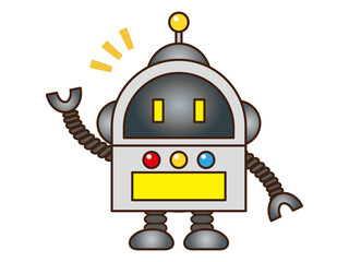 挨拶するロボットのイラスト素材＿ベクター