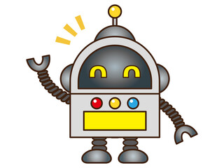 笑顔で挨拶するロボット＿ベクター