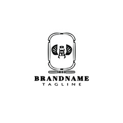 egypt cartoon logo template icon black isolated vector illustration