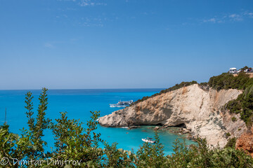 Beautiful view from Porto Katsiki beach in Lefkada Island, Greece