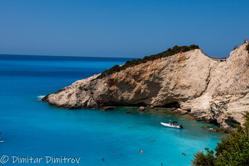 Beautiful view from Porto Katsiki beach in Lefkada Island, Greece