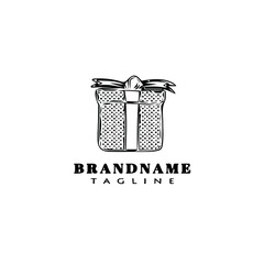 gift box cartoon logo template icon design black isolated vector illustration