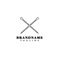 needle logo icon design template black isolated vector illustration