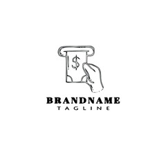 money or finance logo cartoon icon template black isolated vector illustration