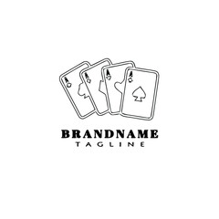 playing card logo cartoon icon design black isolated vector