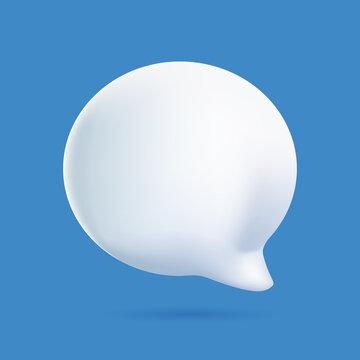 3D illustration of speech bubble. 3d vector talking cloud. Glossy speech bubble high quality vector. Shiny cloud foam.