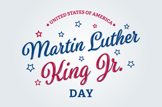 Martin Luther King Day lettering. USA national holiday vector illustration.