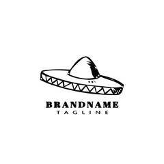 sombrero or mexican hat logo cartoon icon design template black isolated illustration
