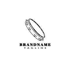 tambourine cartoon logo icon design template vector illustration
