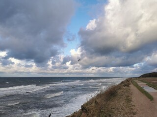 Stormy weather at the Baltic Sea in north Germany