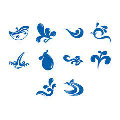 Fototapeta na wymiar collection of cartoon water splash icon vector