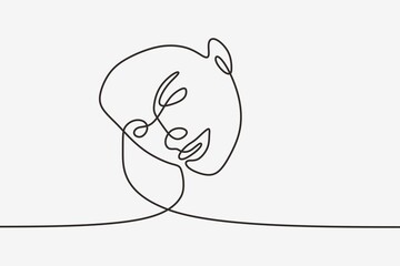 continuous clean and minimalist female facial lines