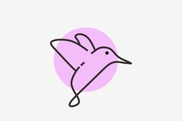 clean and minimalistic bird character line logo