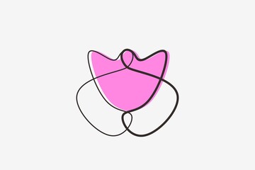 clean and minimalistic rose flower line logo