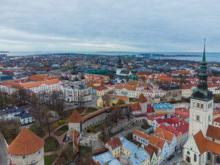 Fototapeta na wymiar city of Tallinn aerial photography
