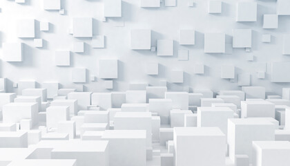 3D abstract cubes wall