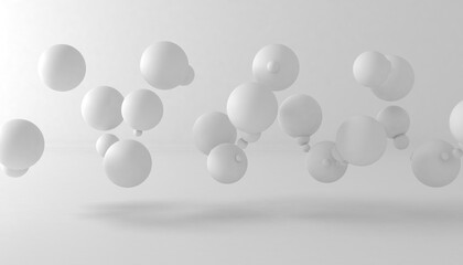 Flying spheres spiral on a white background. 3d rendering. Illustration