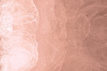 abstract watercolor beige sandy fluid art background with color splash on surface, minimalistic space, golden creamy beach, luxury watercolor wallpaper with waves, paint layers 