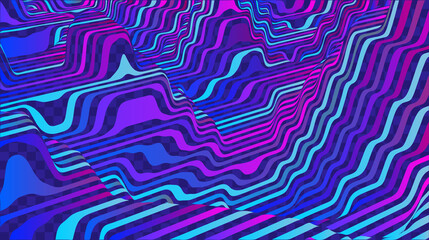 Vector color waves. Abstraction on a transparent background. Perspective optical illusions. Multicolored stripes, 3D vector illustration.